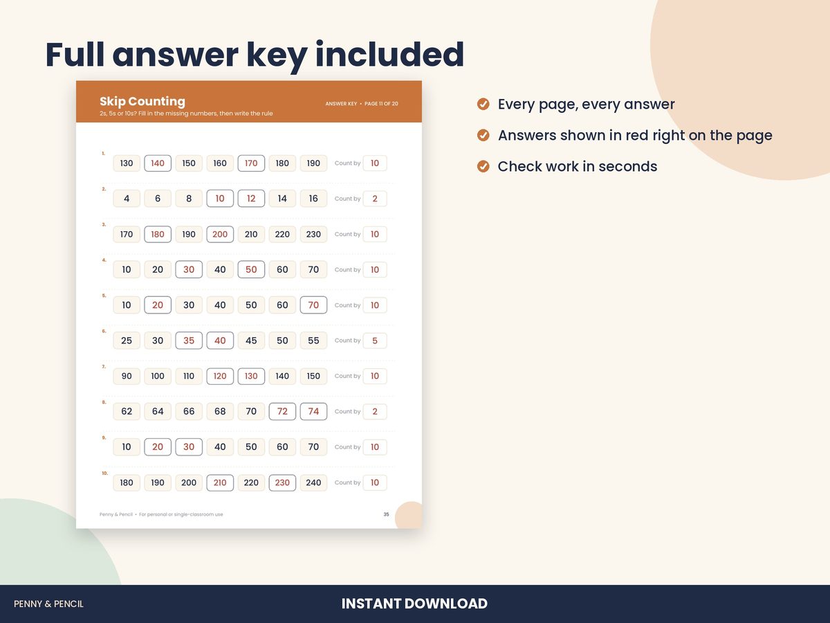 Skip Counting Worksheets preview 3