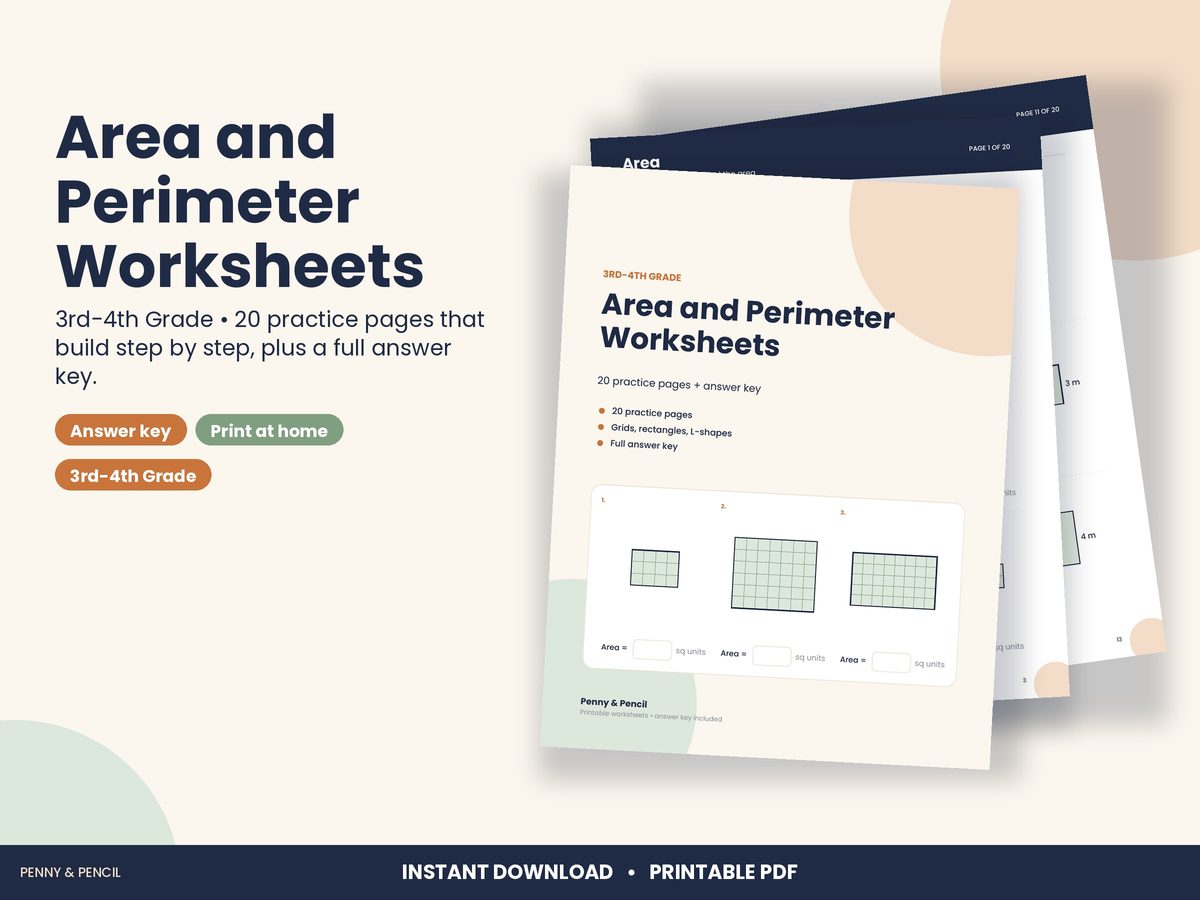 Area and Perimeter Worksheets