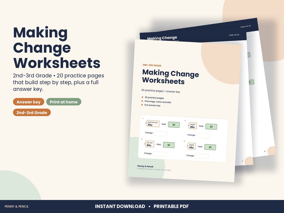 Making Change Worksheets