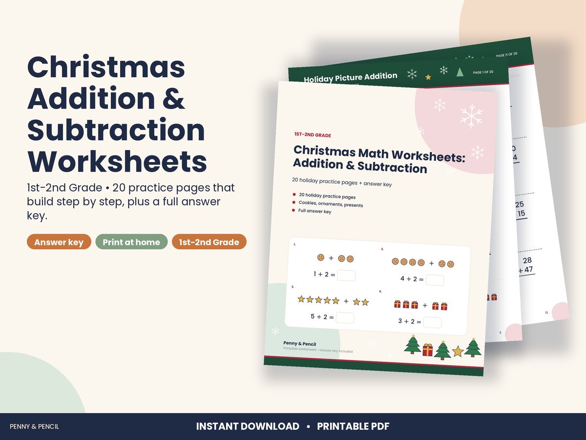 Christmas Addition & Subtraction Worksheets