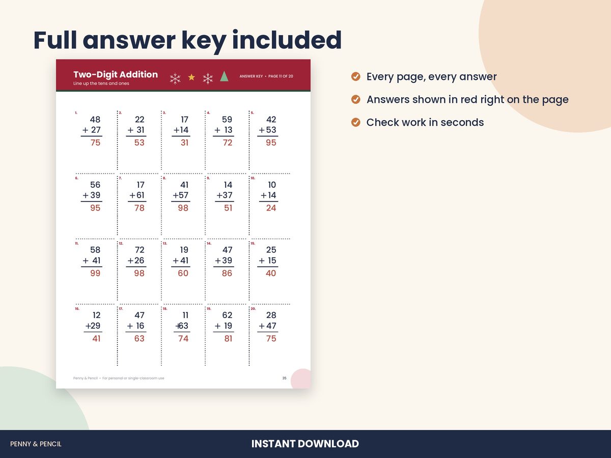 Christmas Addition & Subtraction Worksheets preview 3