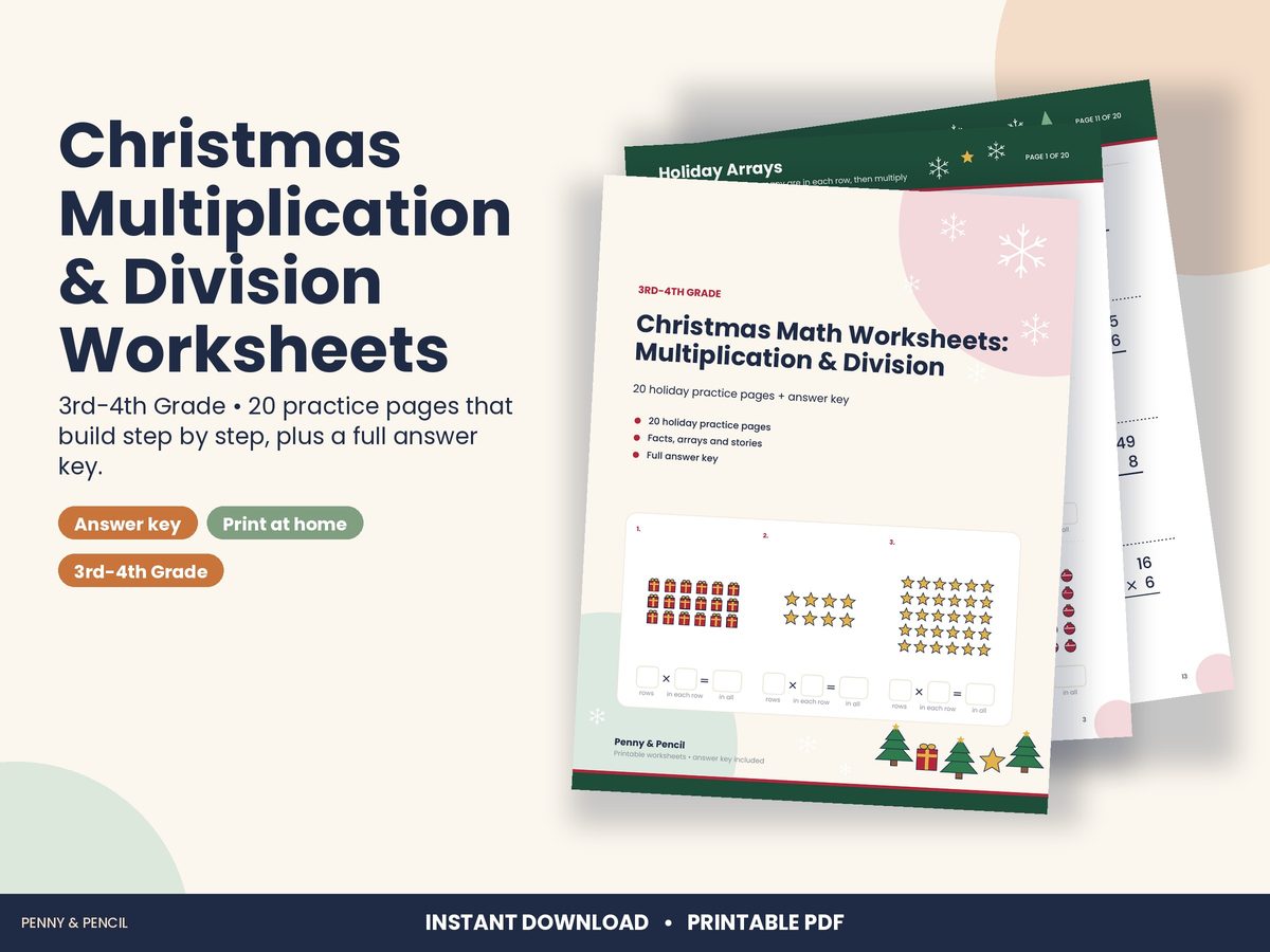 Christmas Multiplication & Division Worksheets