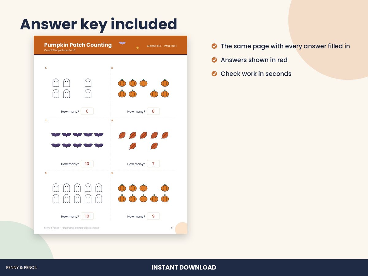 Halloween Counting Pictures: Single Worksheet preview 3