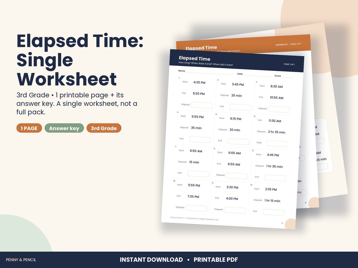 Elapsed Time: Single Worksheet