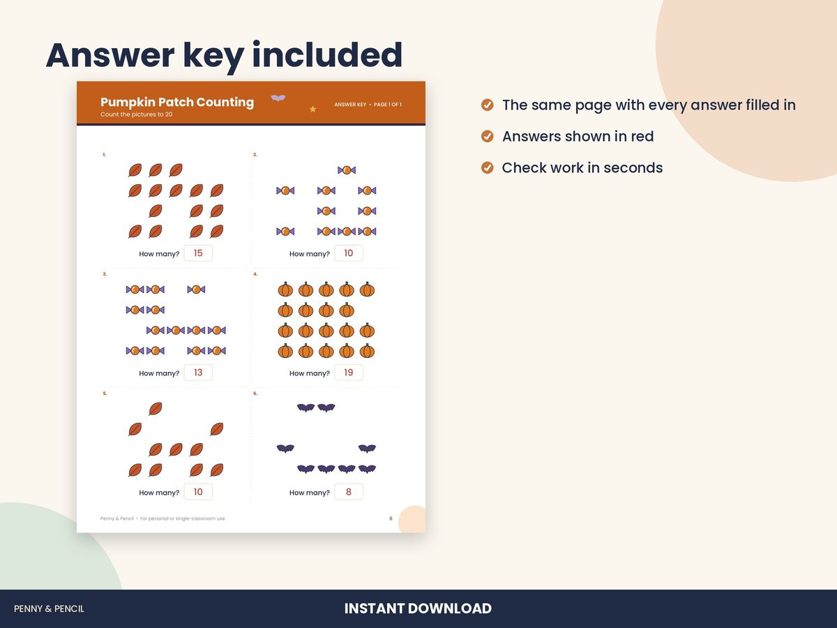 Halloween Counting to 20: Single Worksheet preview 3