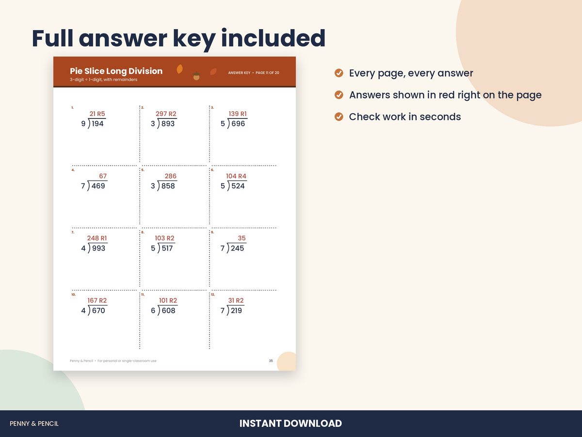 Thanksgiving Math Worksheets 4th-5th preview 3