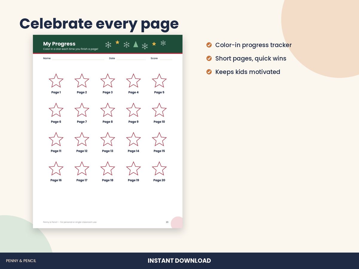 Christmas Math Worksheets 5th-6th preview 5